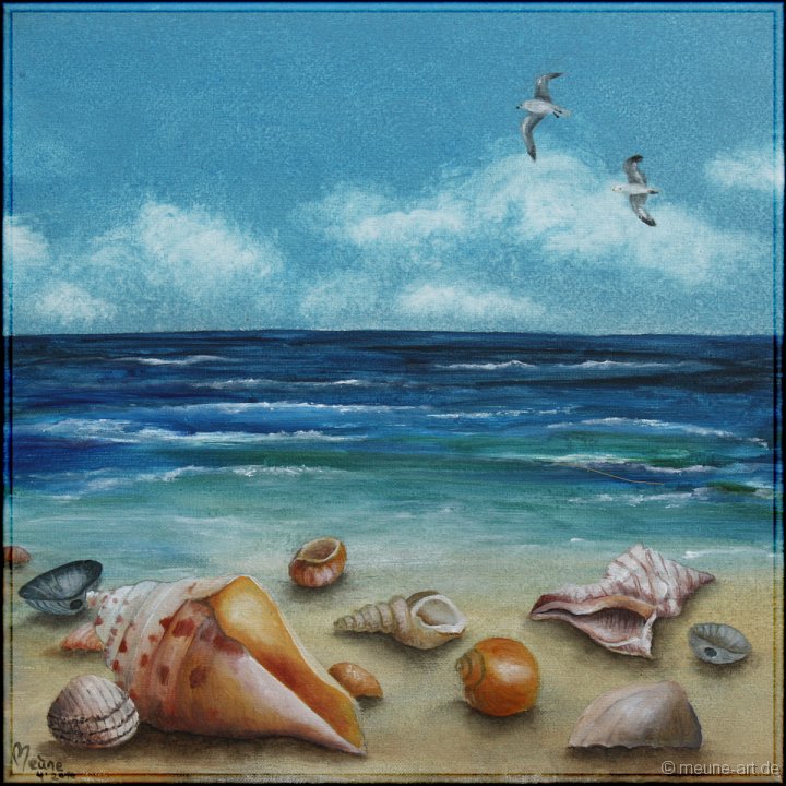 24 Muscheln und Meer Acryl auf Leinwand;
30 x 30 cm;
verkauft